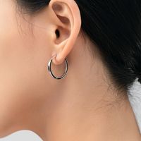 1 Pair Elegant Simple Style Round Plating Sterling Silver 14k Gold Plated Rhodium Plated Earrings main image 5