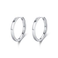 1 Pair Elegant Simple Style Round Plating Sterling Silver 14k Gold Plated Rhodium Plated Earrings sku image 2