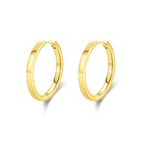 1 Pair Elegant Simple Style Round Plating Sterling Silver 14k Gold Plated Rhodium Plated Earrings sku image 1