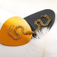 Simple Style Solid Color Titanium Steel Plating Chain Gold Plated Necklace sku image 1