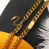 Simple Style Solid Color Titanium Steel Plating Chain Gold Plated Necklace main image 3