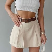 Summer Casual Solid Color Cotton Above Knee Skirts main image 5