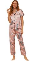 Women's Casual Leaves Flower Imitated Silk Polyester Pants Sets main image 5