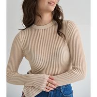 Women's Knitwear Long Sleeve Sweaters & Cardigans Rib-knit Sexy Solid Color main image 3