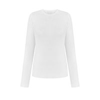 Women's Knitwear Long Sleeve Sweaters & Cardigans Rib-knit Sexy Solid Color main image 4