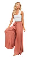 Women's Street Casual Printing Solid Color Full Length Wide Leg Pants main image 5