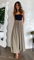 Women's Street Casual Printing Solid Color Full Length Wide Leg Pants main image 2