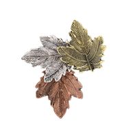 Wholesale Jewelry Elegant Vintage Style Maple Leaf Alloy Acrylic Inlay Brooches Necklace sku image 1