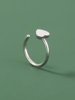 Hip-hop Heart Shape Solid Color Stainless Steel Nose Ring main image 4