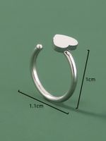 Hip-hop Heart Shape Solid Color Stainless Steel Nose Ring main image 2
