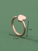 Hip-hop Heart Shape Solid Color Stainless Steel Nose Ring main image 3
