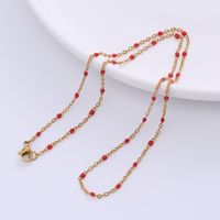 304 Stainless Steel 18K Gold Plated Hawaiian Bohemian Epoxy Plating Geometric Necklace main image 3