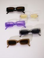 Cute Vintage Style Solid Color Pc Square Full Frame Glasses main image 9