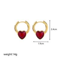 1 Pair Elegant Roman Style Heart Shape Plating Inlay Copper Glass 18k Gold Plated Earrings sku image 1
