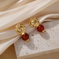 1 Pair Elegant Vintage Style Geometric Heart Shape Enamel Plating Copper 18k Gold Plated Ear Studs main image 6