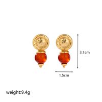 1 Pair Elegant Vintage Style Geometric Heart Shape Enamel Plating Copper 18k Gold Plated Ear Studs sku image 1