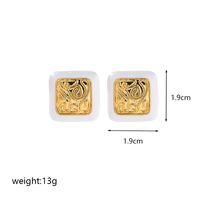 1 Pair Elegant Vintage Style Geometric Heart Shape Enamel Plating Copper 18k Gold Plated Ear Studs sku image 2