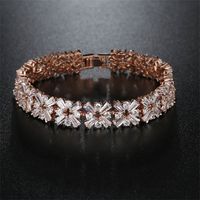 Copper K Gold Plated Rhodium Plated Glam Plating Inlay Snowflake Zircon Bracelets main image 6