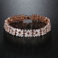 Le Cuivre Plaqué Or K Plaqué Rhodium Glamour Placage Incruster Flocon De Neige Zircon Bracelets main image 6