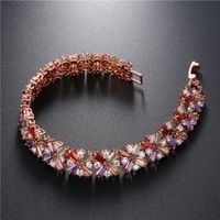 Copper K Gold Plated Rhodium Plated Glam Plating Inlay Snowflake Zircon Bracelets main image 3