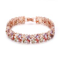 Copper K Gold Plated Rhodium Plated Glam Plating Inlay Snowflake Zircon Bracelets sku image 1