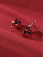 1 Pair Gothic Punk Cool Style Rose Synthetic Resin Alloy Drop Earrings main image 3