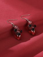 1 Pair Gothic Punk Cool Style Rose Synthetic Resin Alloy Drop Earrings main image 4