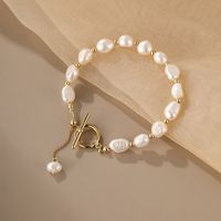 Vintage Style Simple Style Geometric Freshwater Pearl Copper Bracelets main image 5