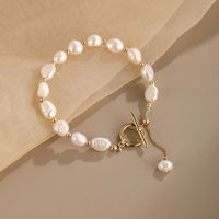 Vintage Style Simple Style Geometric Freshwater Pearl Copper Bracelets main image 4