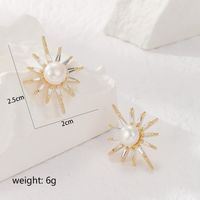 1 Pair Vintage Style Simple Style Geometric Freshwater Pearl Copper Ear Studs main image 2