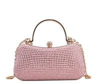 Pink White Gold Special Material Solid Color Square Evening Bags sku image 1