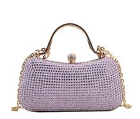Pink White Gold Special Material Solid Color Square Evening Bags sku image 6