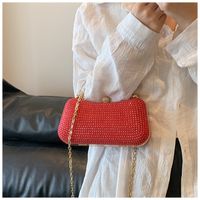 Pink White Gold Special Material Solid Color Square Evening Bags main image 1