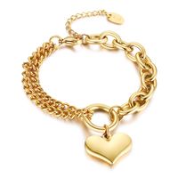 Elegant Lady Simple Style Heart Shape 304 Stainless Steel 18K Gold Plated Bracelets In Bulk main image 3