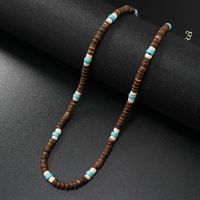 Vacation Geometric Turquoise Coconut Shell Beaded Men's Necklace sku image 7