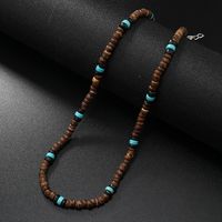 Vacation Geometric Turquoise Coconut Shell Beaded Men's Necklace sku image 8