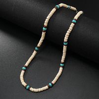 Vacation Geometric Turquoise Coconut Shell Beaded Men's Necklace sku image 9