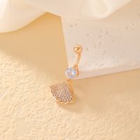 1 Piece Belly Rings Casual Modern Style Cross Devil'S Eye Leaves Copper Plating Inlay Zircon K Gold Plated main image 3