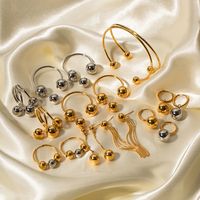 Wholesale Casual Classic Style Geometric Stainless Steel Plating 18k Gold Plated Rings Earrings Necklace main image 4