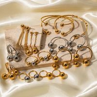 Wholesale Casual Classic Style Geometric Stainless Steel Plating 18k Gold Plated Rings Earrings Necklace main image 1