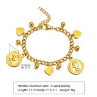 Elegante Señora Estilo Simple Forma De Corazón Acero Inoxidable 304 Chapados en oro de 18k Pulsera Al Mayoreo sku image 6