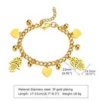 Elegant Dame Einfacher Stil Herzform Edelstahl 304 18 Karat Vergoldet Armbänder In Masse sku image 7