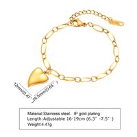 Elegant Lady Simple Style Heart Shape 304 Stainless Steel 18K Gold Plated Bracelets In Bulk sku image 3