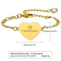 Elegant Lady Simple Style Heart Shape 304 Stainless Steel 18K Gold Plated Bracelets In Bulk sku image 2