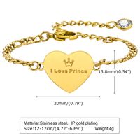 Élégant Dame Style Simple Forme De Cœur Acier Inoxydable 304 Plaqué Or 18K Bracelets En Masse sku image 2