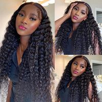 Women's African Style Party Carnival Street Real Hair Centre Parting Long Curly Hair Wigs main image 3