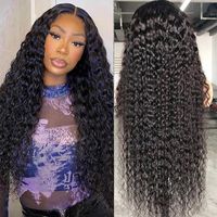 Women's African Style Party Carnival Street Real Hair Centre Parting Long Curly Hair Wigs main image 2