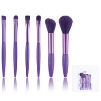 Classic Style Artificial Fiber Plastic Handgrip Makeup Brushes 6 Pieces sku image 4