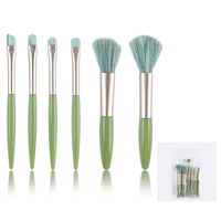 Classic Style Artificial Fiber Plastic Handgrip Makeup Brushes 6 Pieces main image 4