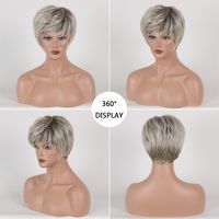 Women's Elegant Simple Style Casual High Temperature Wire Side Fringe Short Straight Hair Wigs main image 4